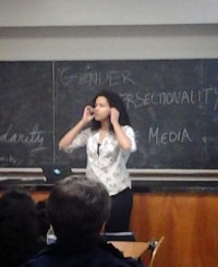Arami Walker performing her spoken word