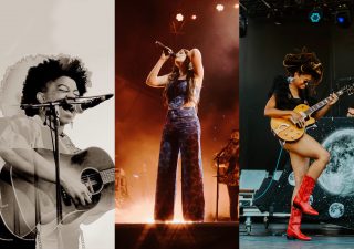 photo collage of artists performing on stage at Palomino Festival including Amythyst Kiah, Kacey Musgraves, and Valerie June